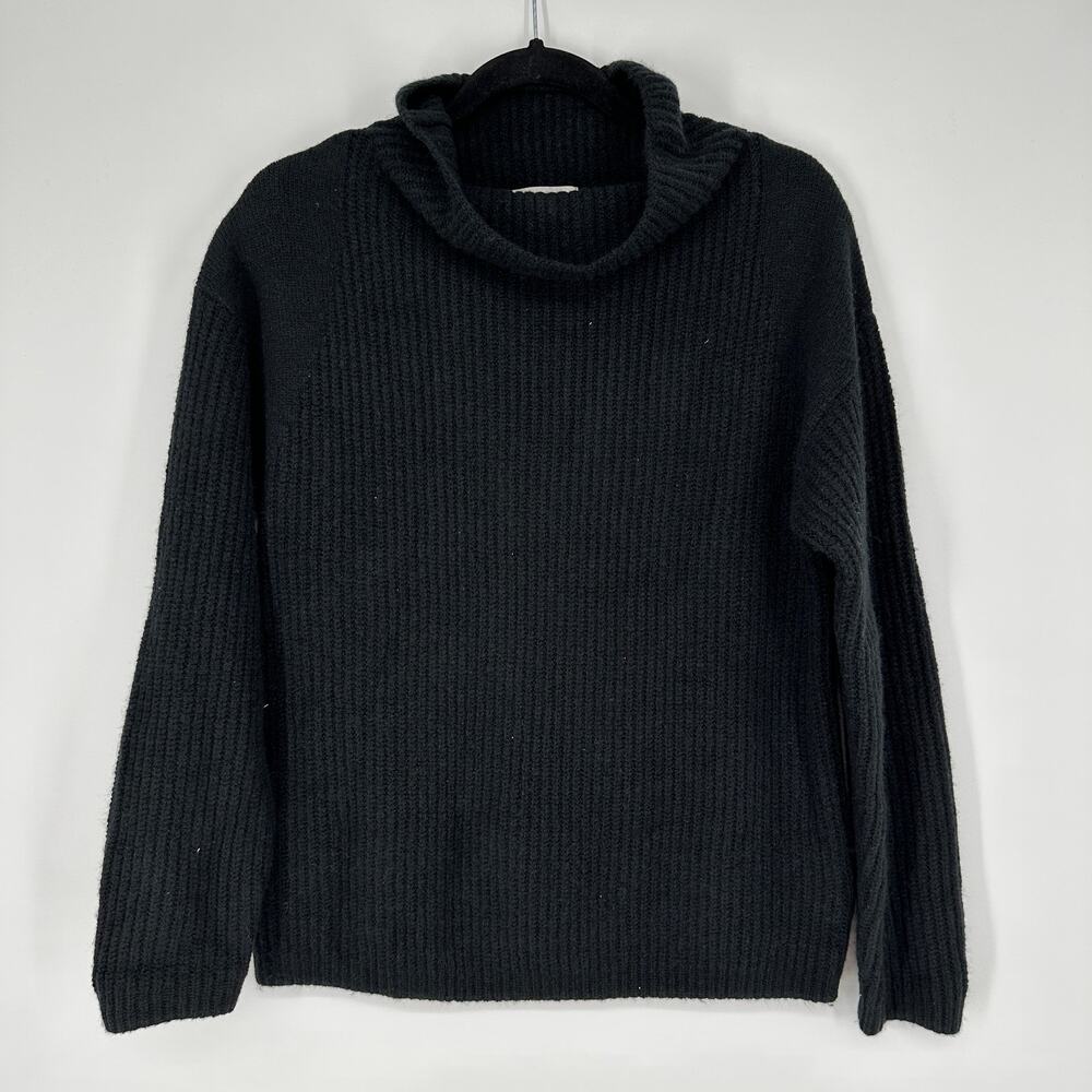 Chelsea28 Black Knit Long Sleeve Warm Mock Neck Sweater Womens XS
